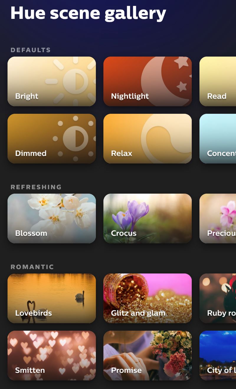 hue default scenes
