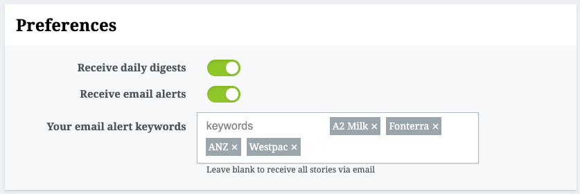 Receive our daily digest at 6pm, plus any story mentioning these keywords as soon as we publish it. Hit the [Return] key between each entry.